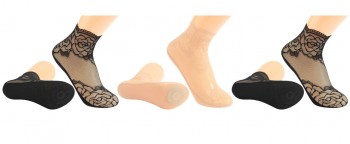 Baleriny damskie wysokie z koronką