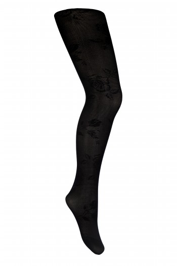 Rajstopy ażurowe róża